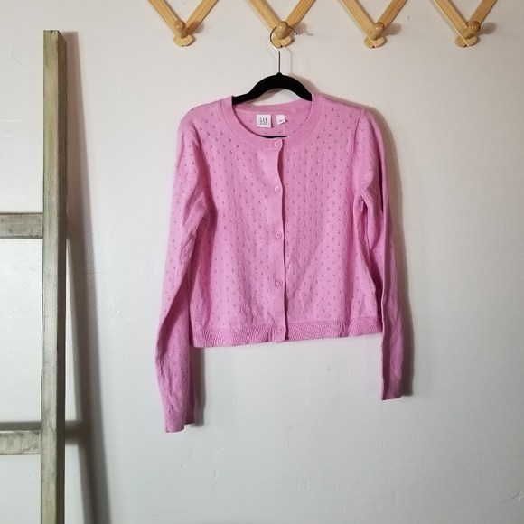 NWT GAP KIDS GIRL'S PINK CARDIGAN SIZE XXL 14/16 - Picture 1 of 10